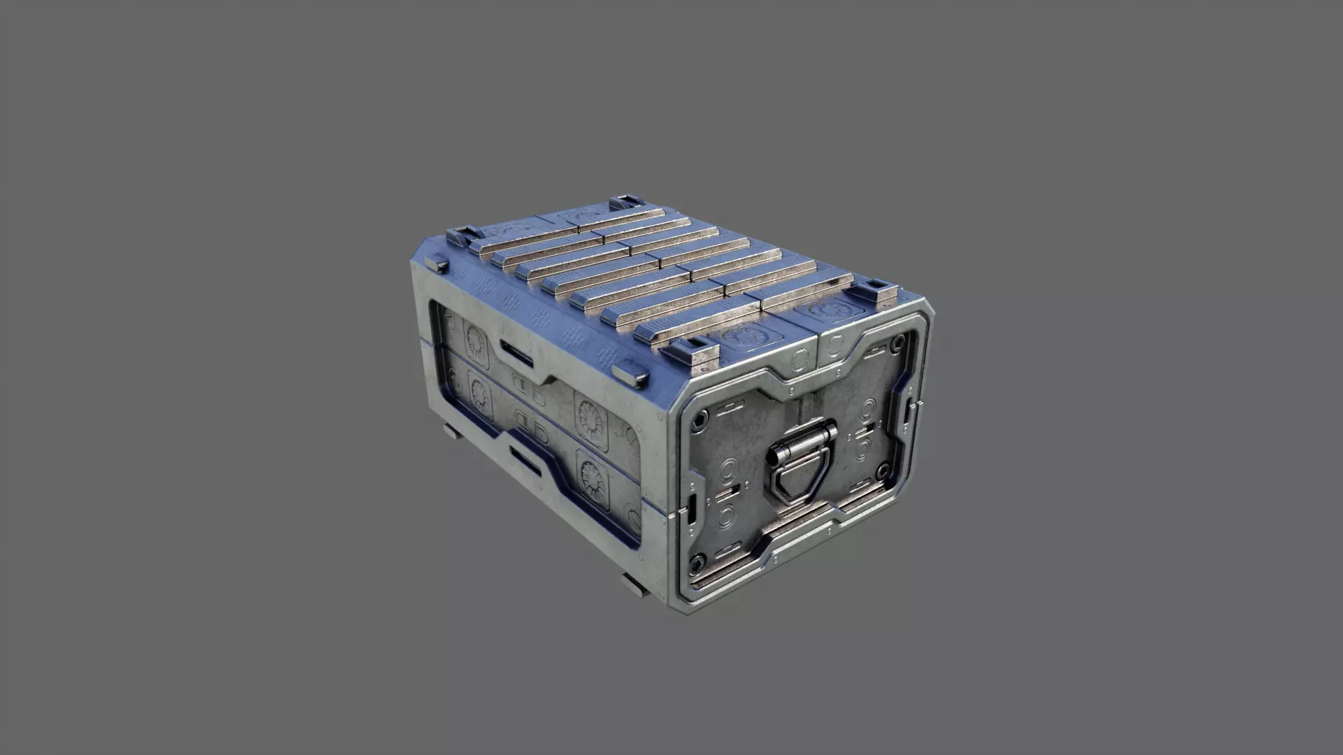 Scifi Crate Game Asset with 10 Texture Variants - PBR Unity Low-poly 3D model_29
