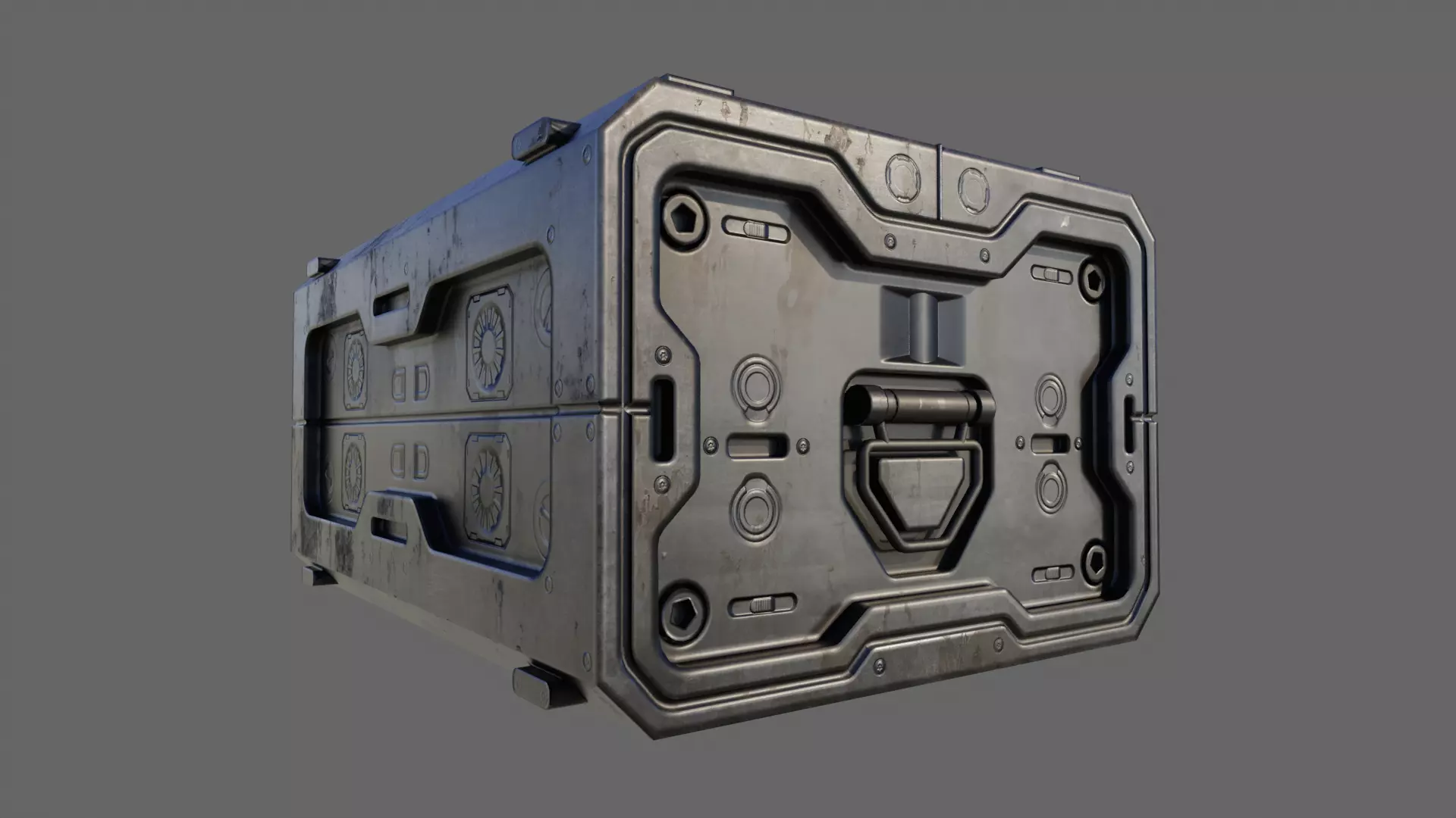 Scifi Crate Game Asset with 10 Texture Variants - PBR Unity Low-poly 3D model_34