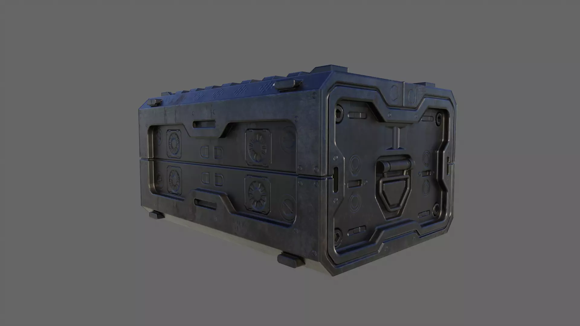 Scifi Crate Game Asset with 10 Texture Variants - PBR Unity Low-poly 3D model_37
