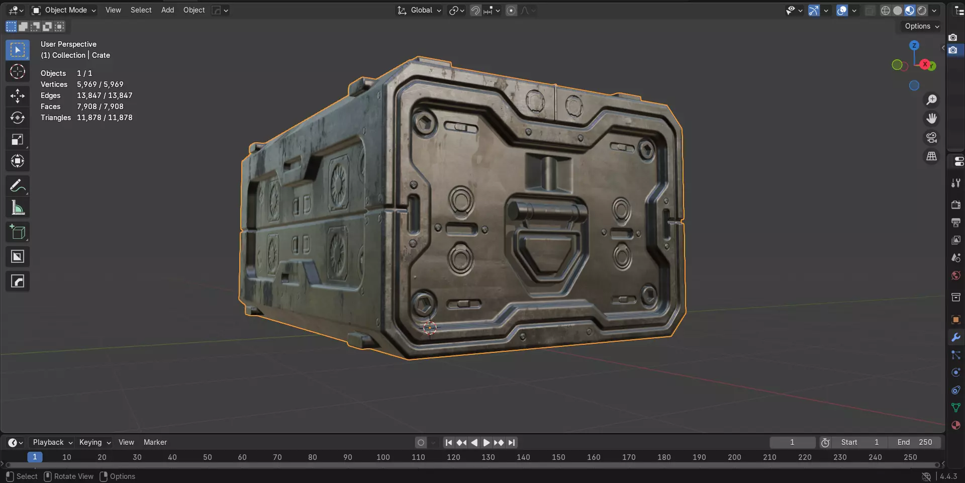 Scifi Crate Game Asset with 10 Texture Variants - PBR Unity Low-poly 3D model_0