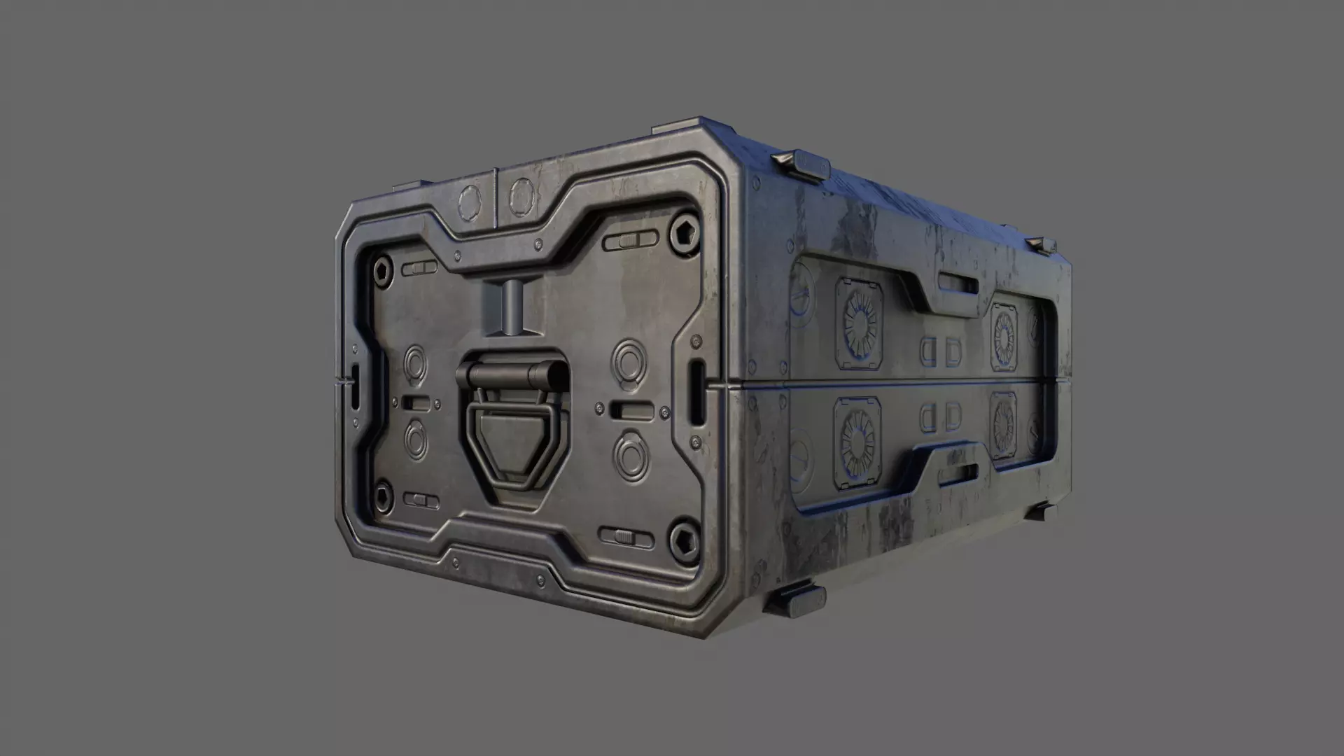 Scifi Crate Game Asset with 10 Texture Variants - PBR Unity Low-poly 3D model_36