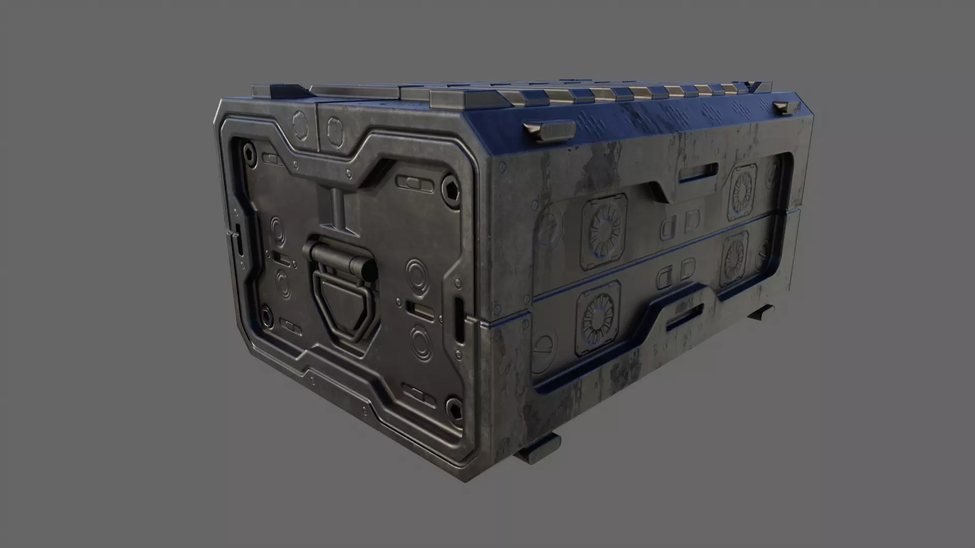 Scifi Crate Game Asset with 10 Texture Variants - PBR Unity Low-poly 3D model_35