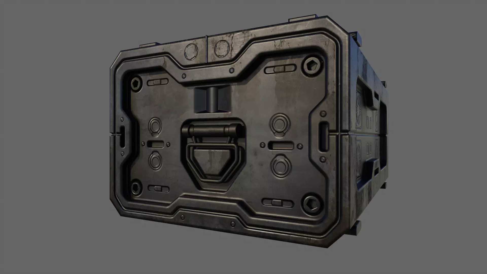 Scifi Crate Game Asset with 10 Texture Variants - PBR Unity Low-poly 3D model_12