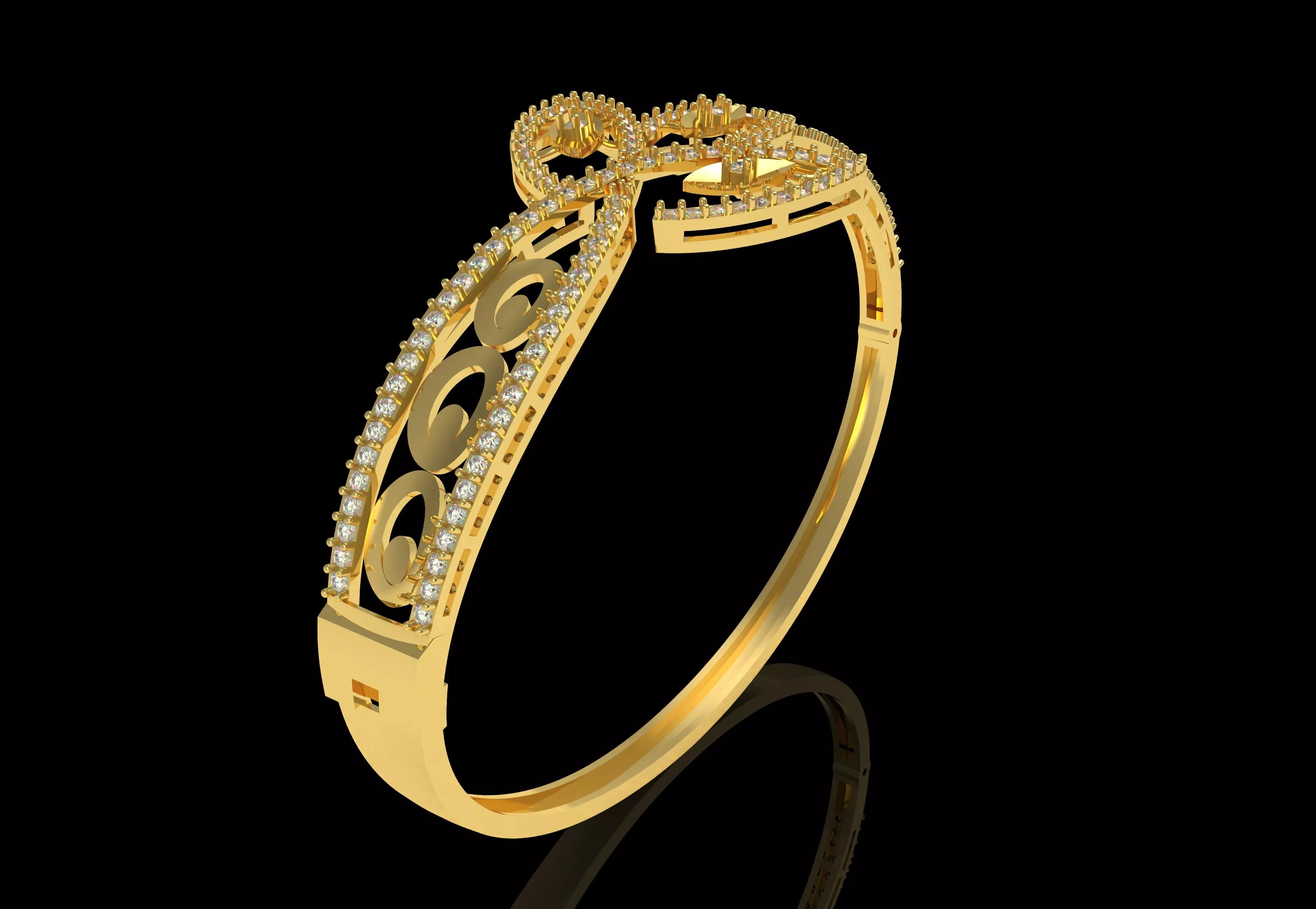 Art Deco Bracelet 04 3D print model_37