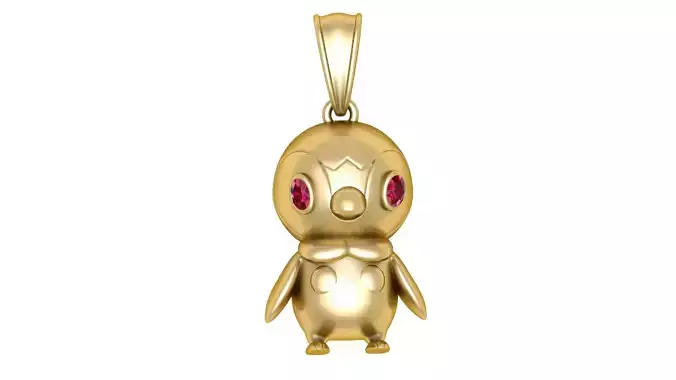 Adorable Penguin Gold Pendant 