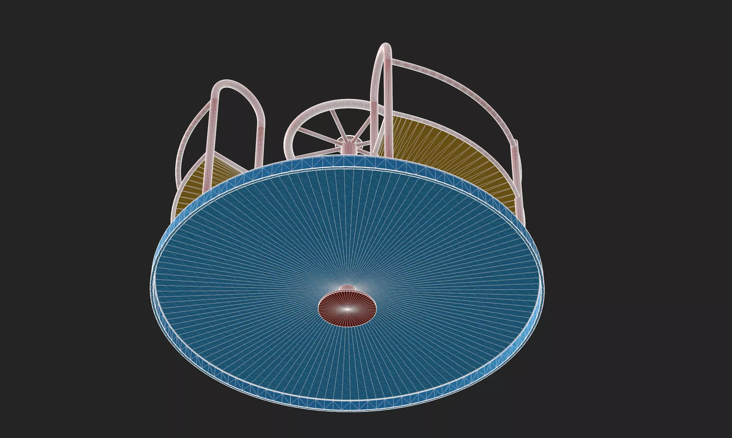 Playground Merry Go Roundabout Low-poly 3D model_14