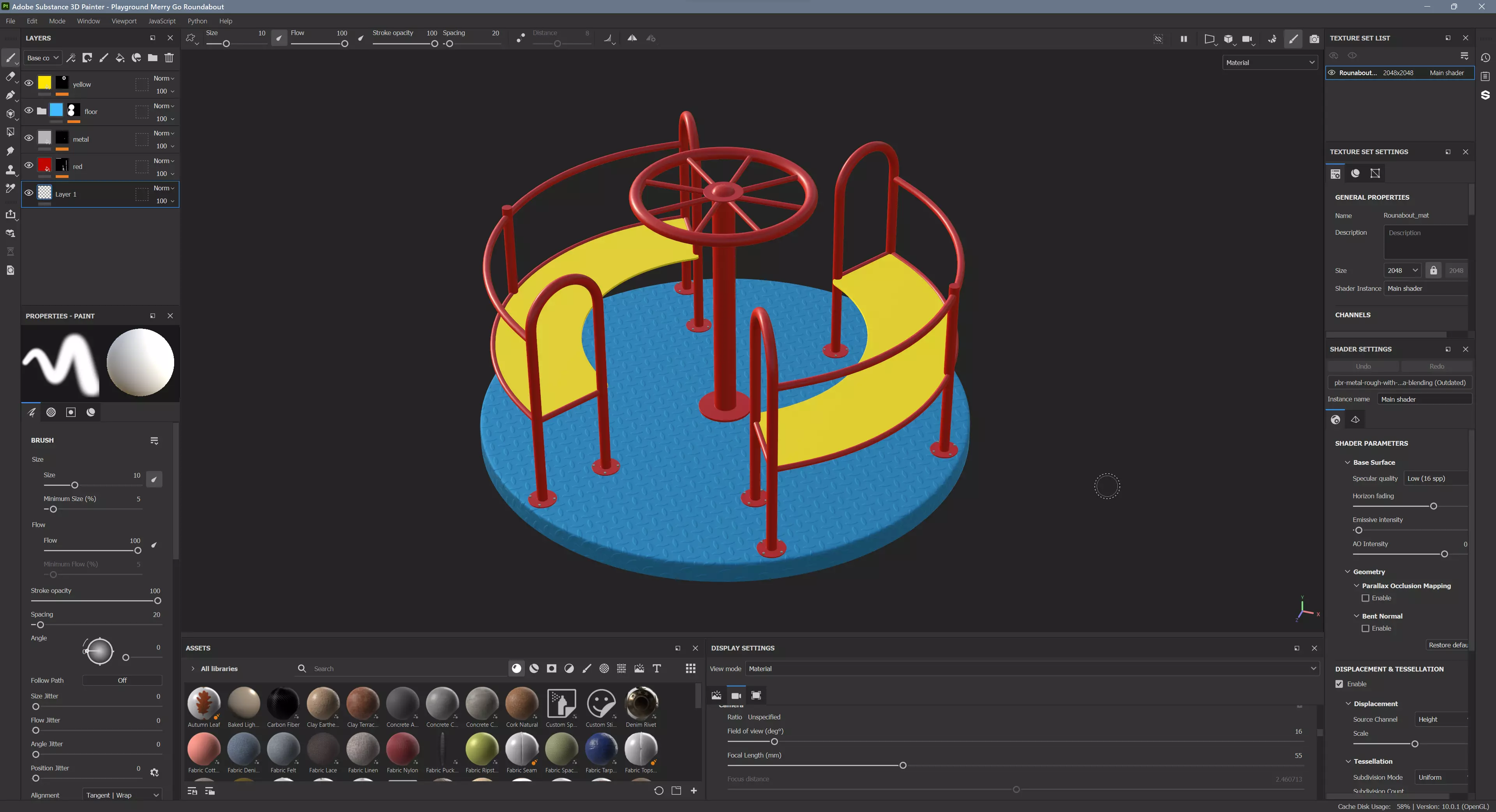 Playground Merry Go Roundabout Low-poly 3D model_12