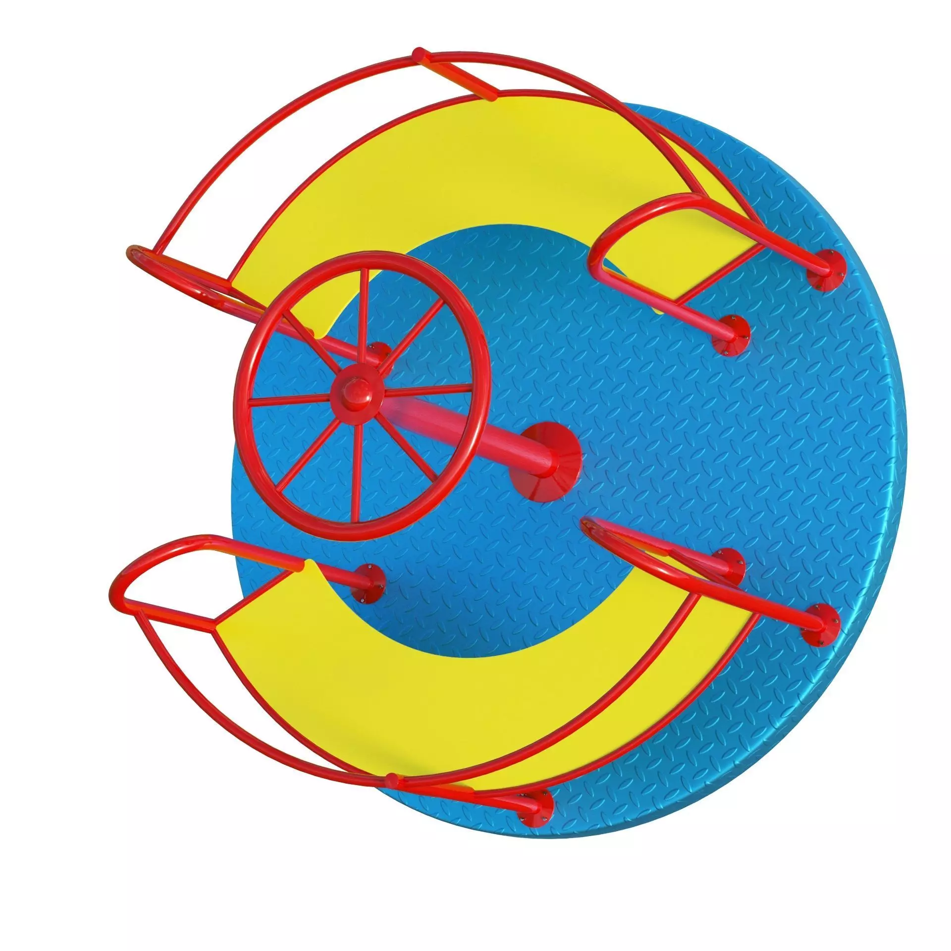 Playground Merry Go Roundabout Low-poly 3D model_8