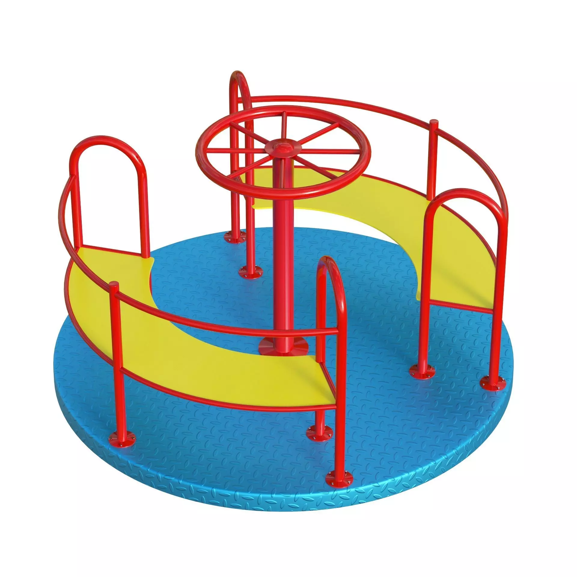 Playground Merry Go Roundabout Low-poly 3D model_1