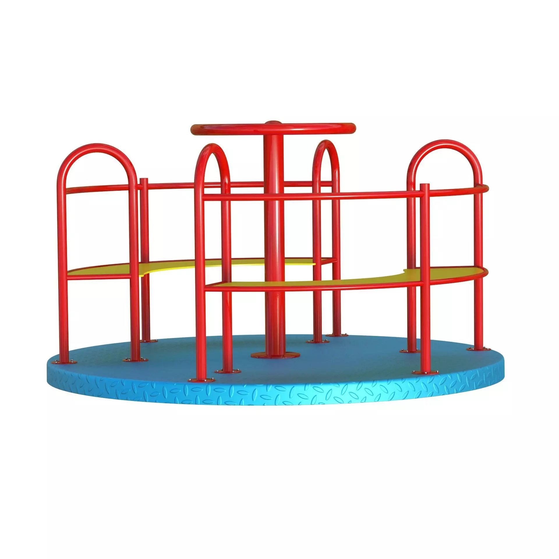 Playground Merry Go Roundabout Low-poly 3D model_6