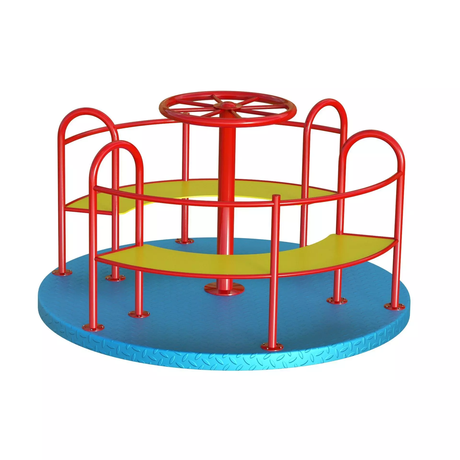 Playground Merry Go Roundabout Low-poly 3D model_10