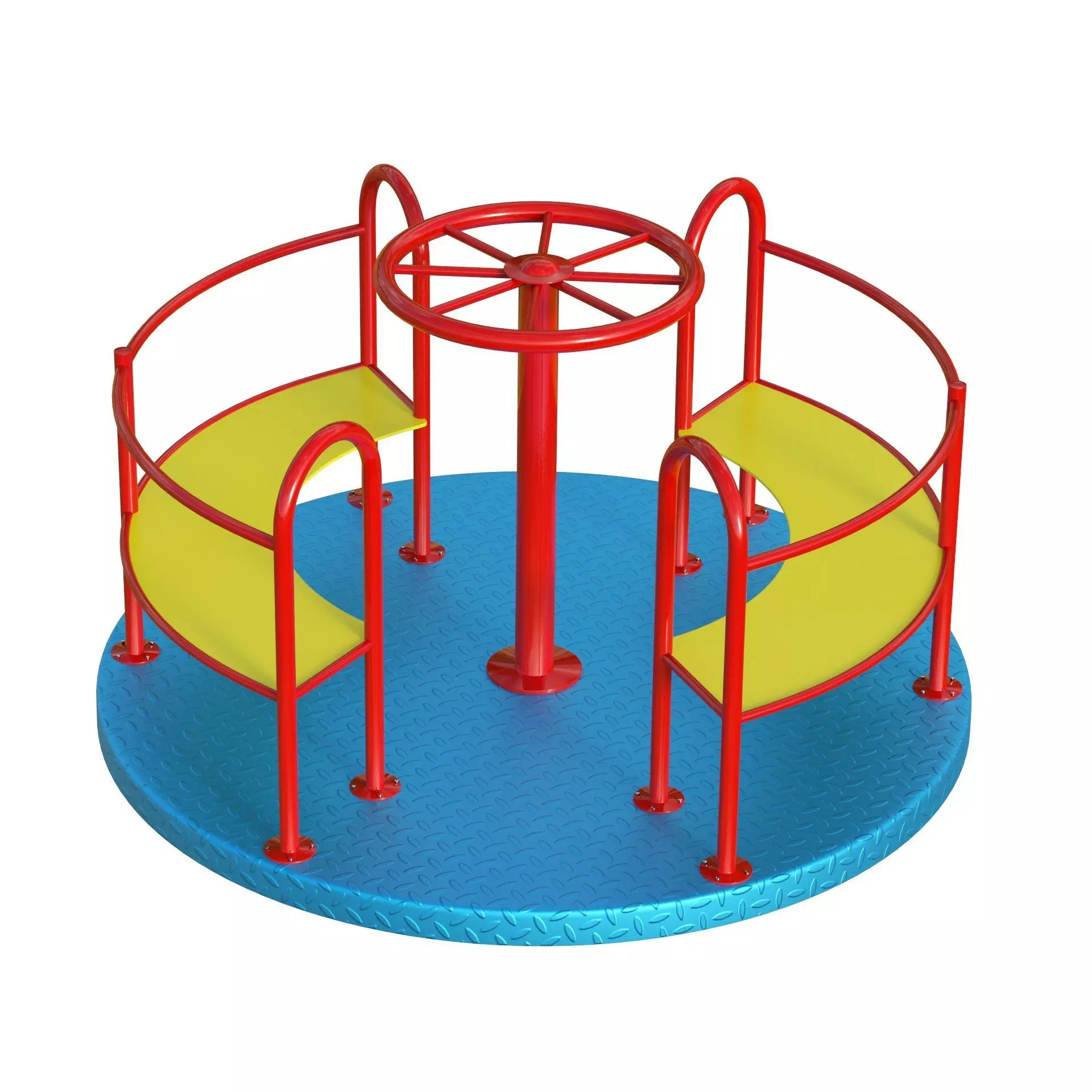 Playground Merry Go Roundabout Low-poly 3D model_11