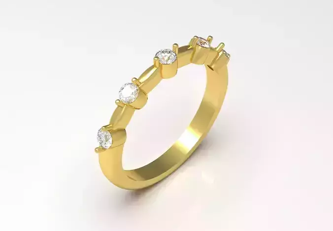 Yellow Gold Ring with Diamonds Model jr00179 3D print model