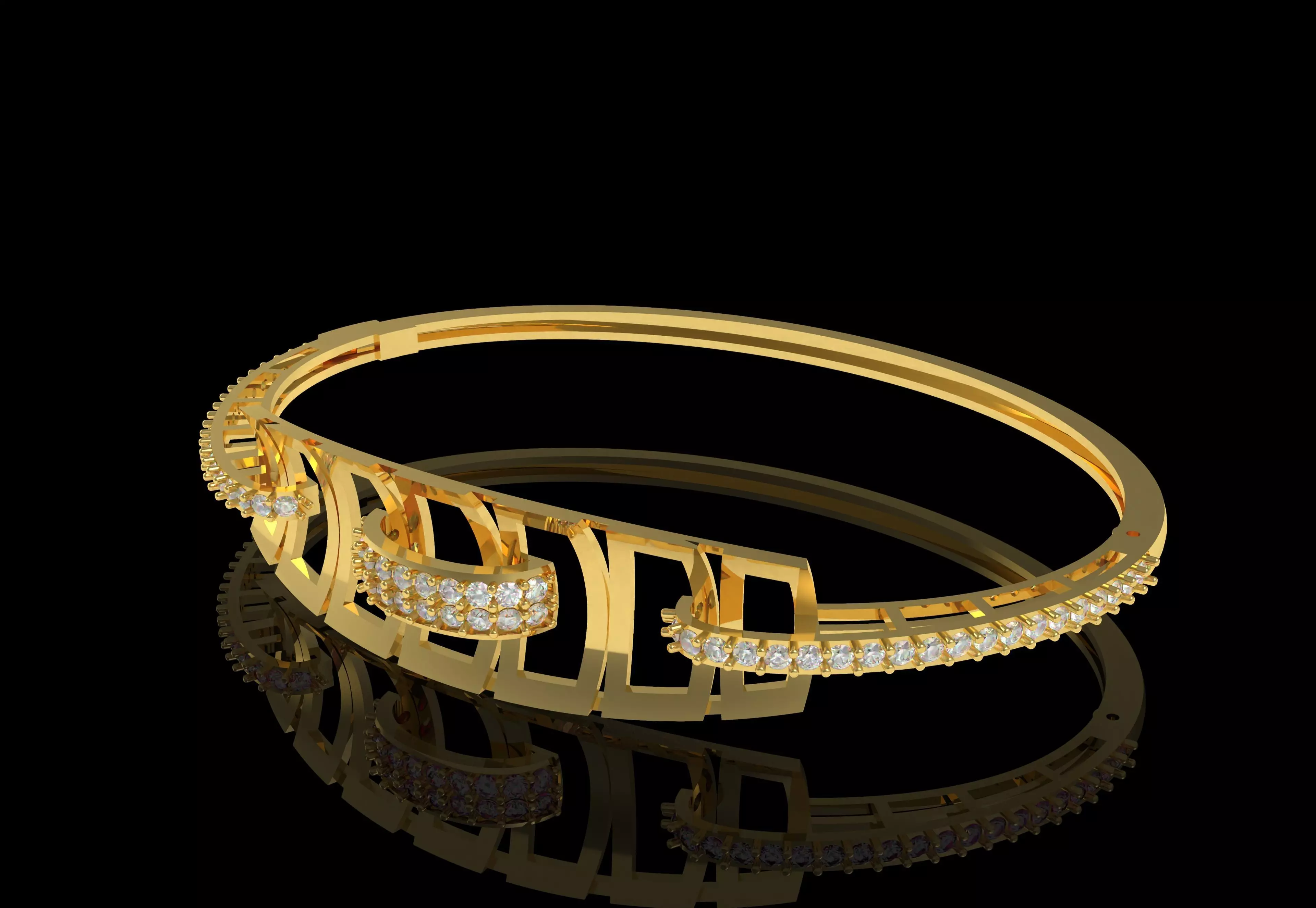 Art Deco Bracelet 06 3D print model_31