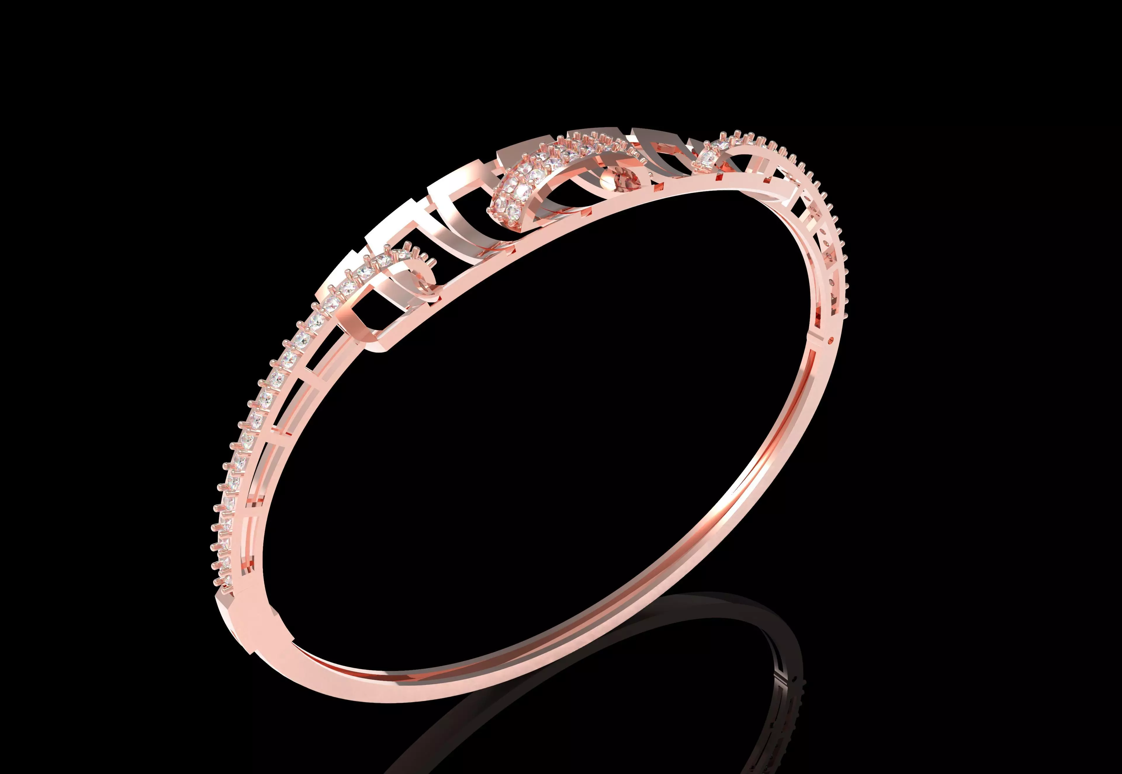 Art Deco Bracelet 06 3D print model_0