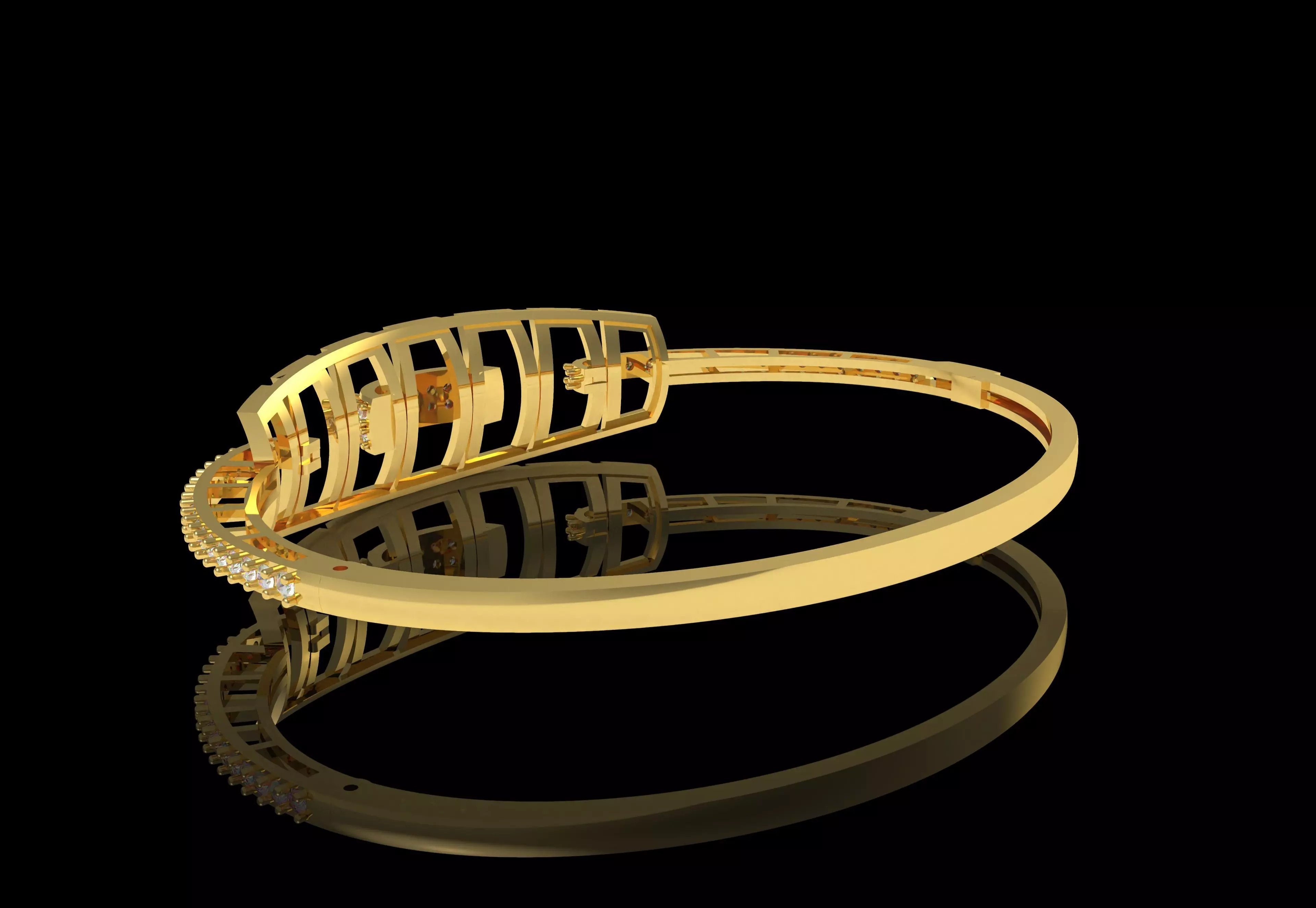 Art Deco Bracelet 06 3D print model_34