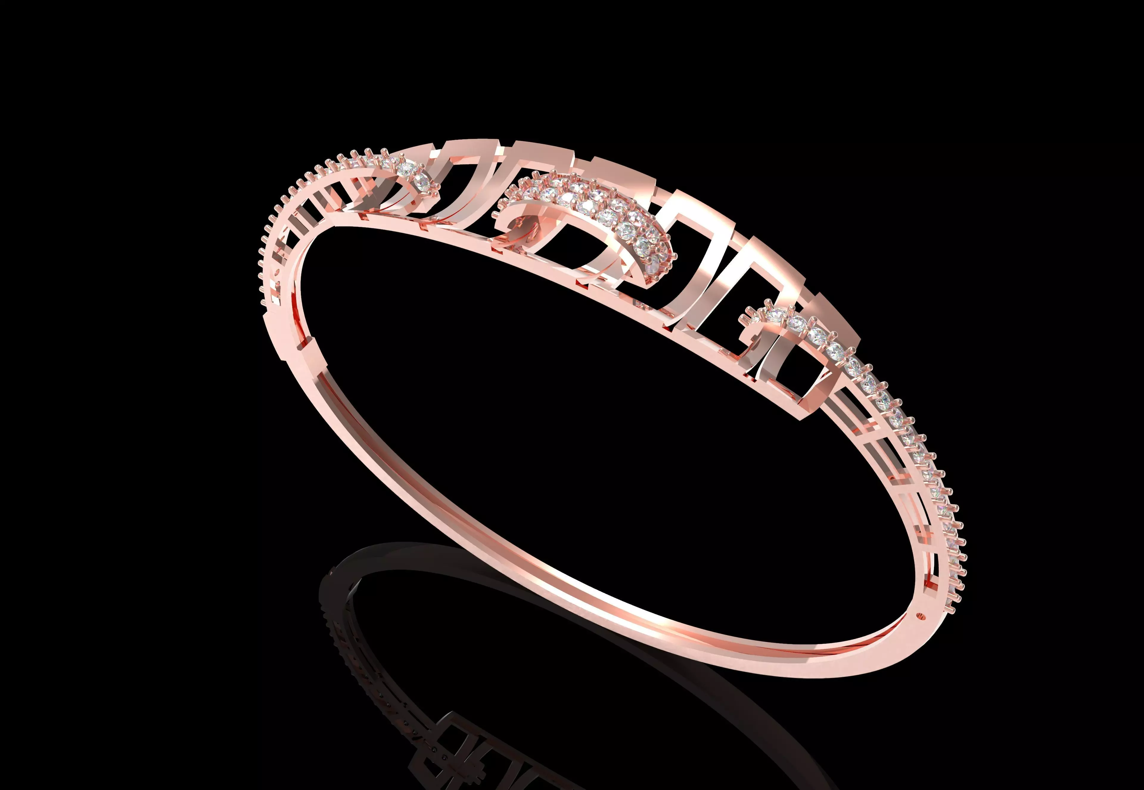 Art Deco Bracelet 06 3D print model_1