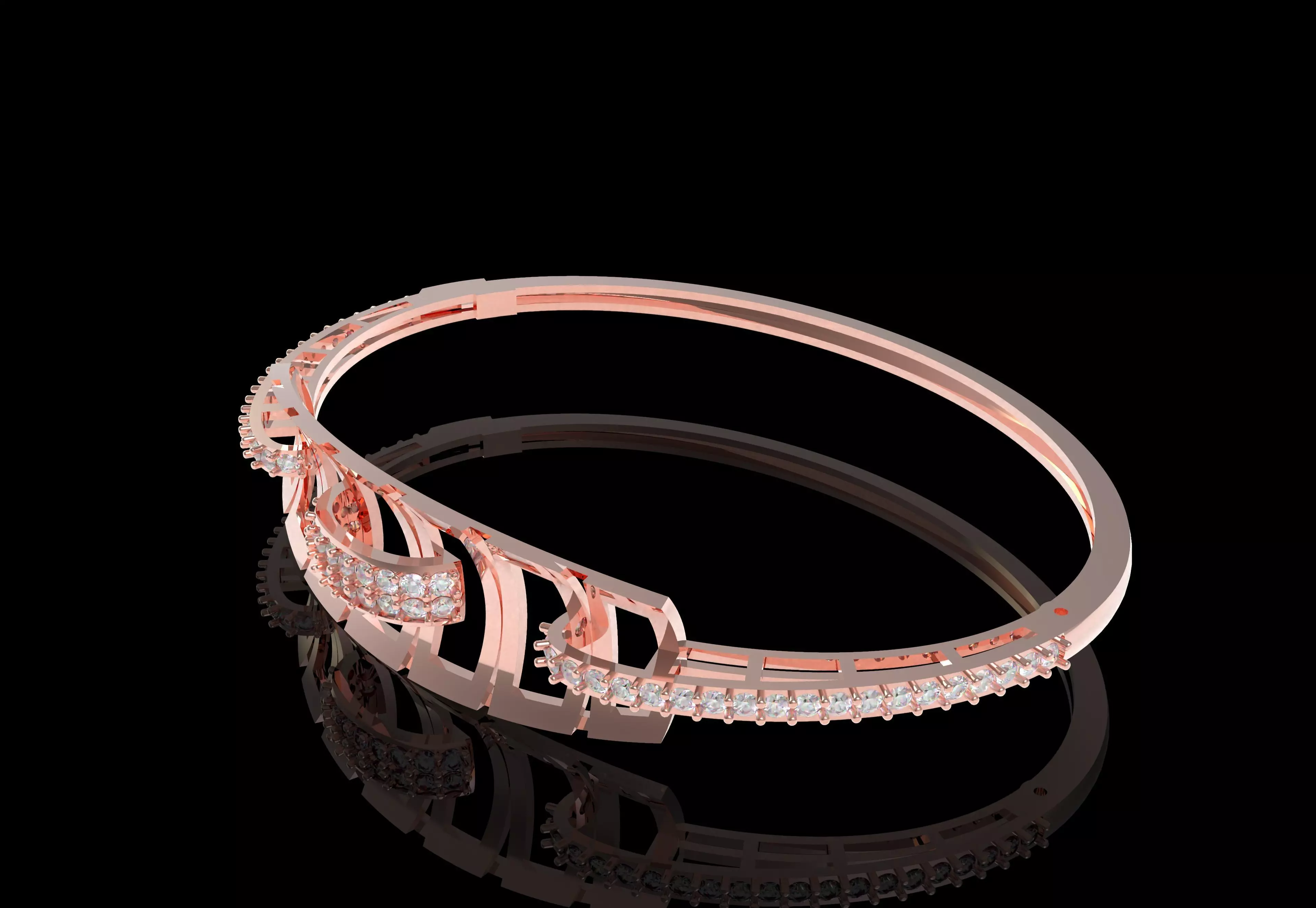 Art Deco Bracelet 06 3D print model_50