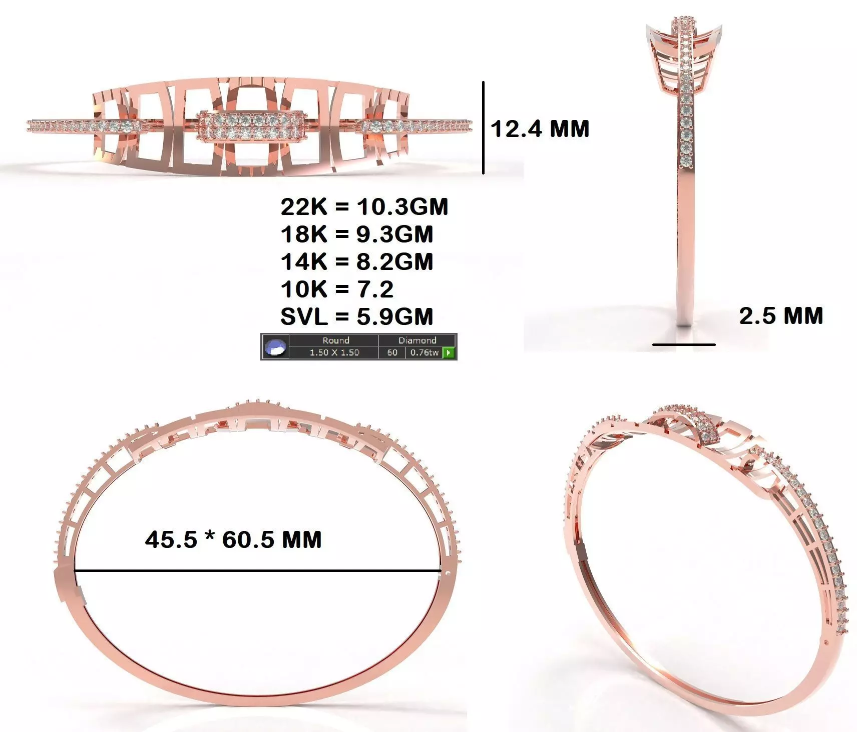 Art Deco Bracelet 06 3D print model_56