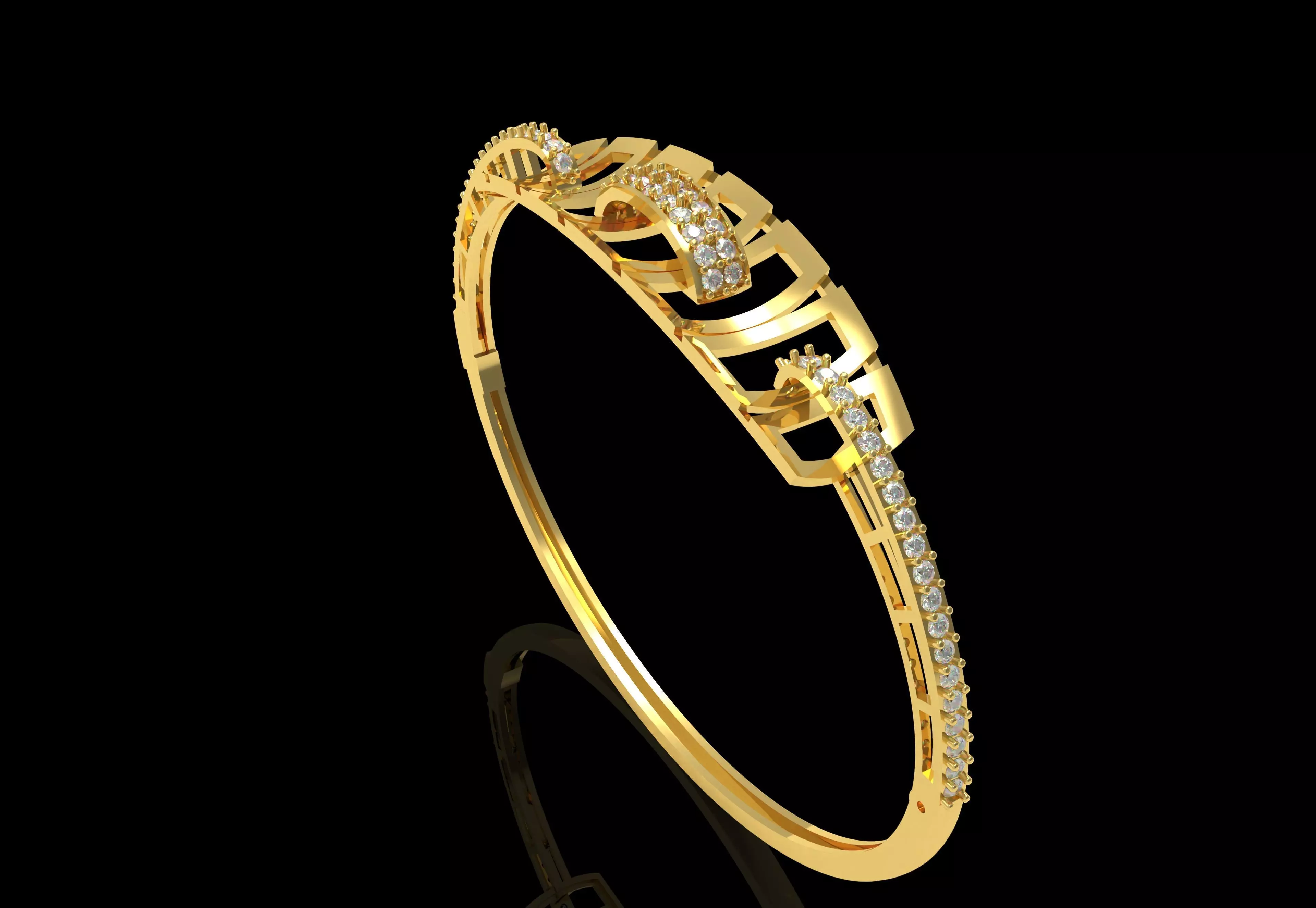 Art Deco Bracelet 06 3D print model_54