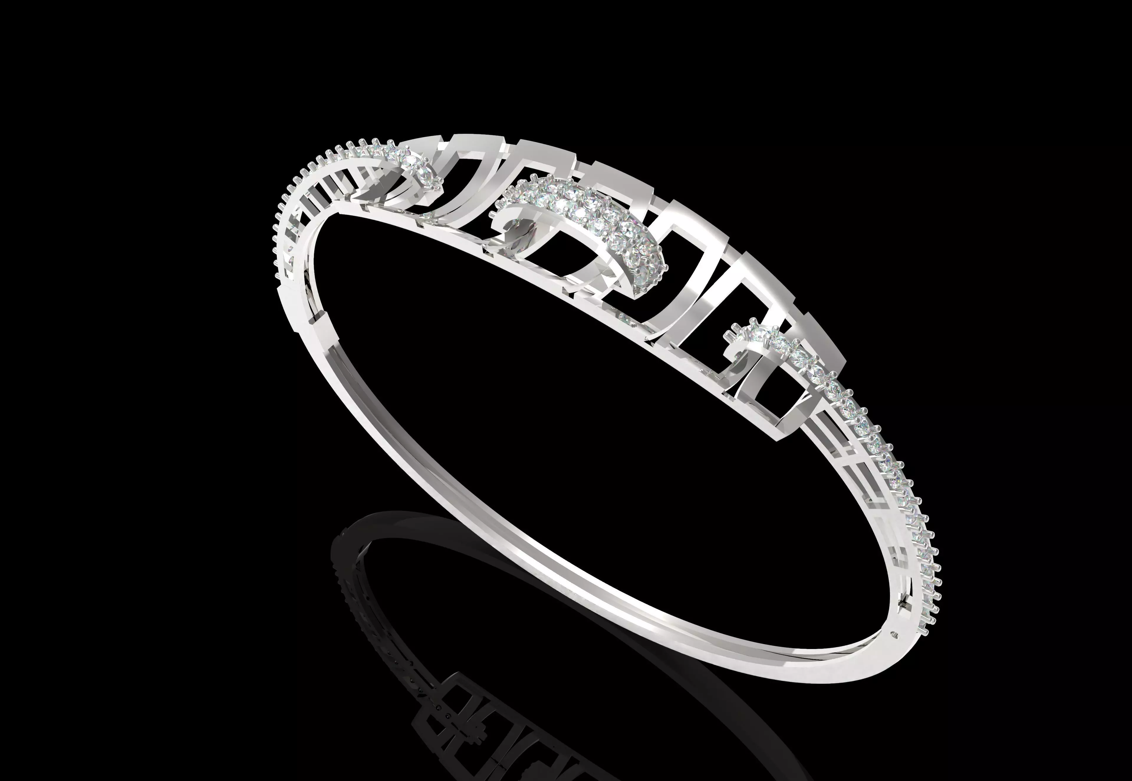 Art Deco Bracelet 06 3D print model_6