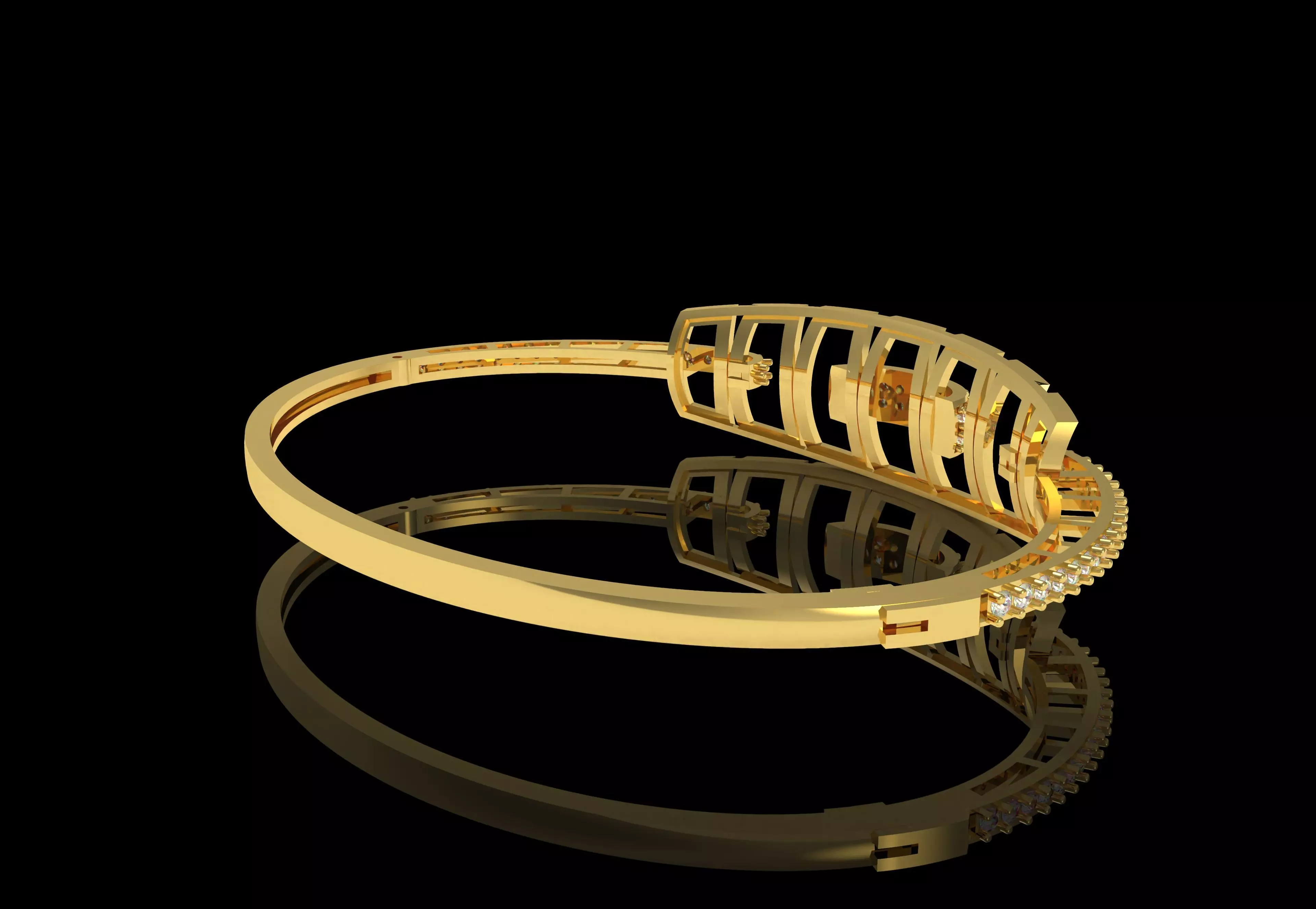 Art Deco Bracelet 06 3D print model_35