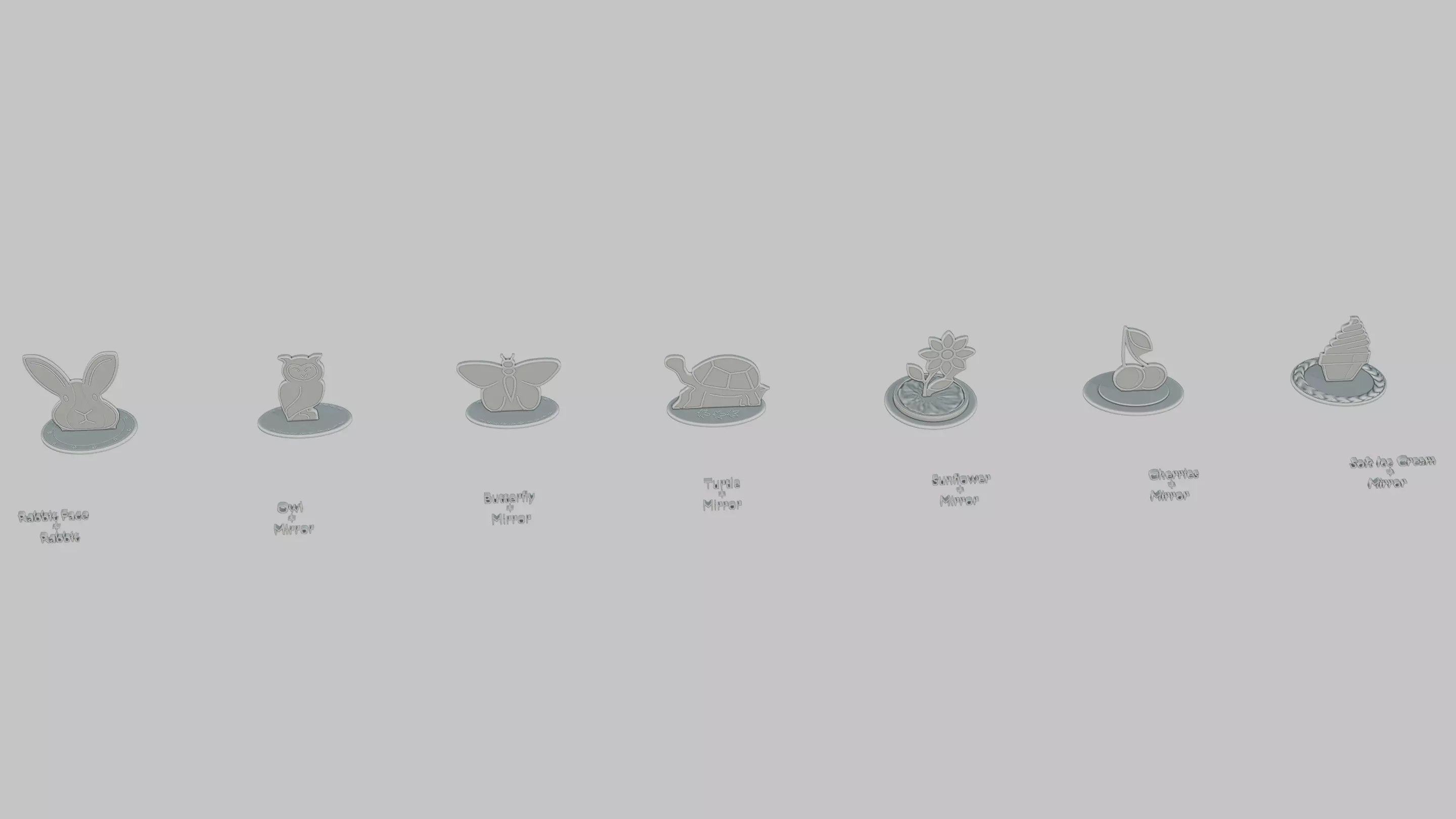 Kawaii Style Mini Pack Emoji Statues 3D print model_0