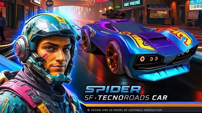 TECNO ROADS - SPIDER Low-poly 3D model