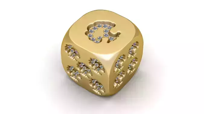 Luxurious Diamond-Studded Dice Pendant 