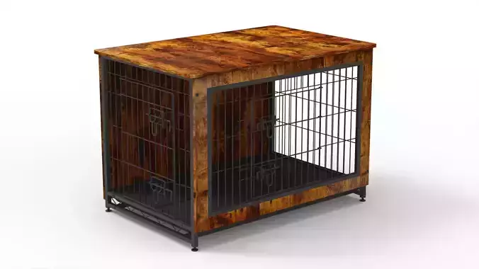 Wooden Dog Crate Furniture 3D model