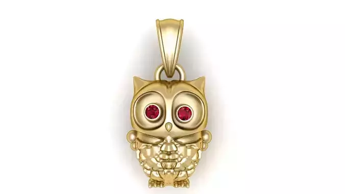 Gold Owl Pendant 