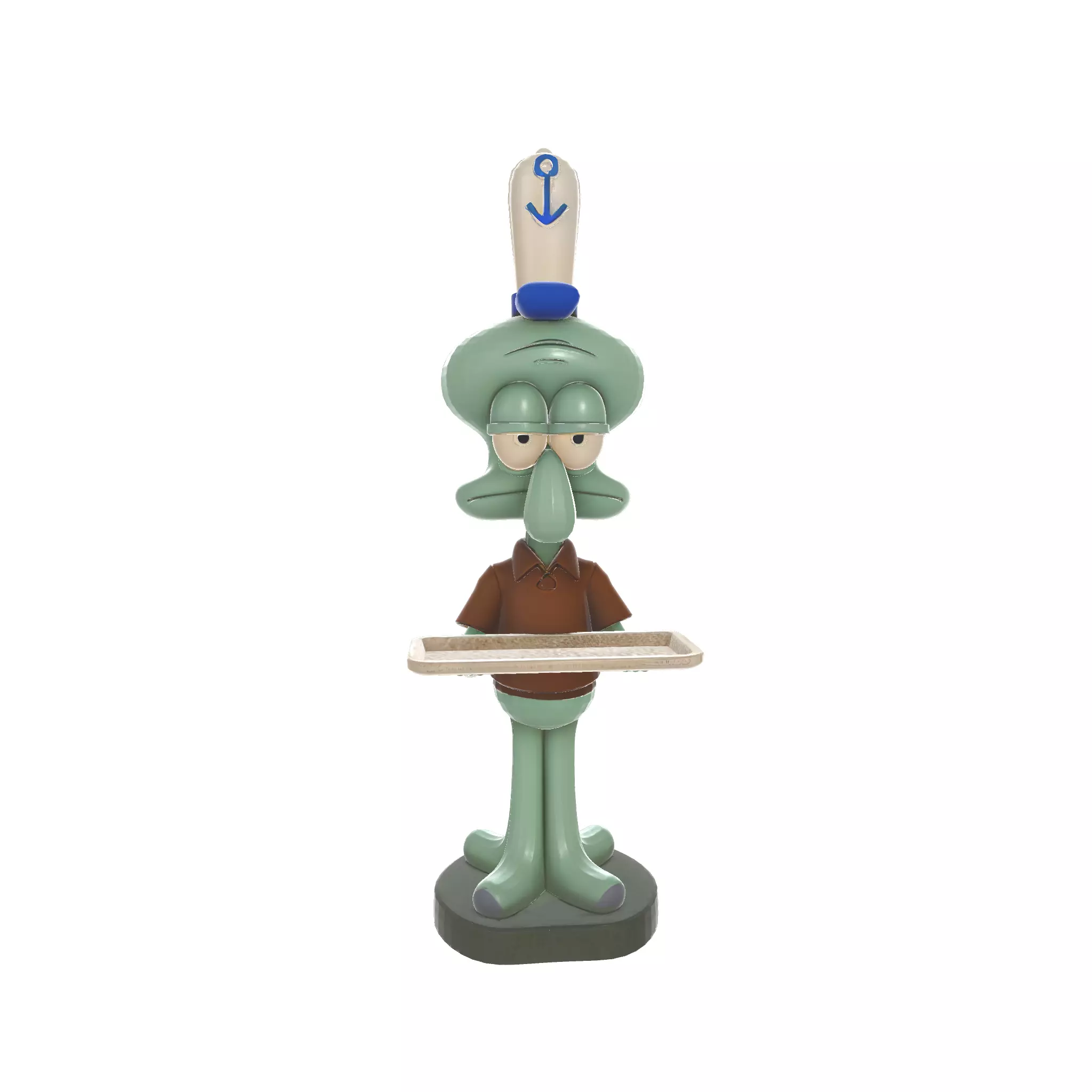 Squidward Waiter SpongeBob SquarePants Cartoon Character 3D print model_0