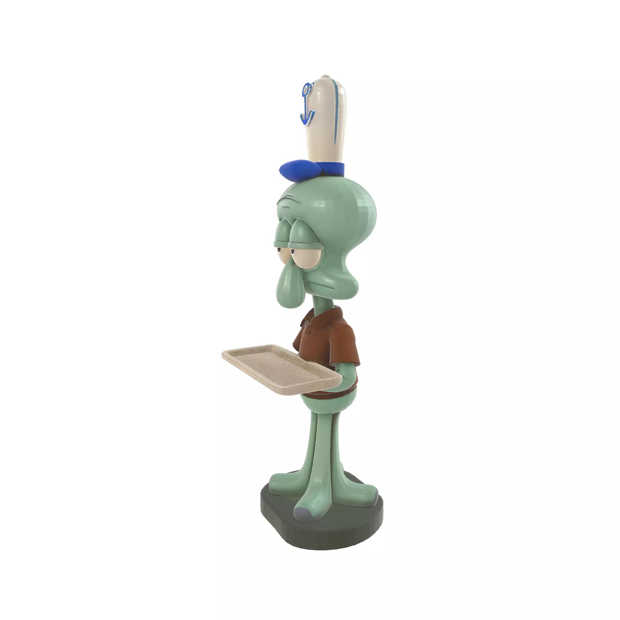 Squidward Waiter SpongeBob SquarePants Cartoon Character 3D print model_1