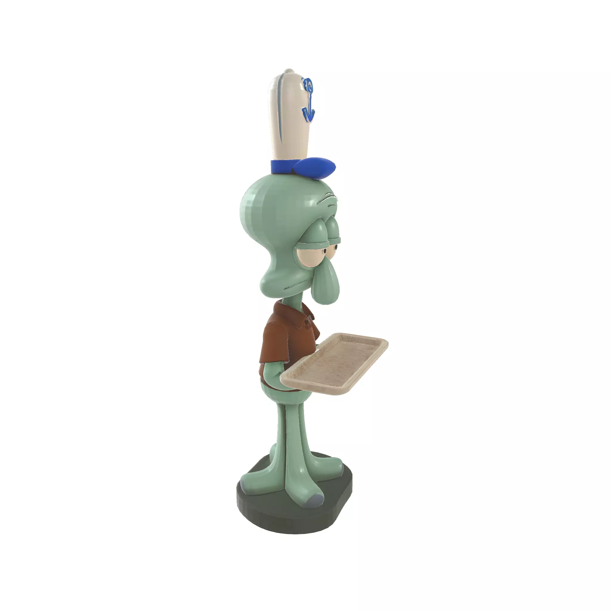 Squidward Waiter SpongeBob SquarePants Cartoon Character 3D print model_2