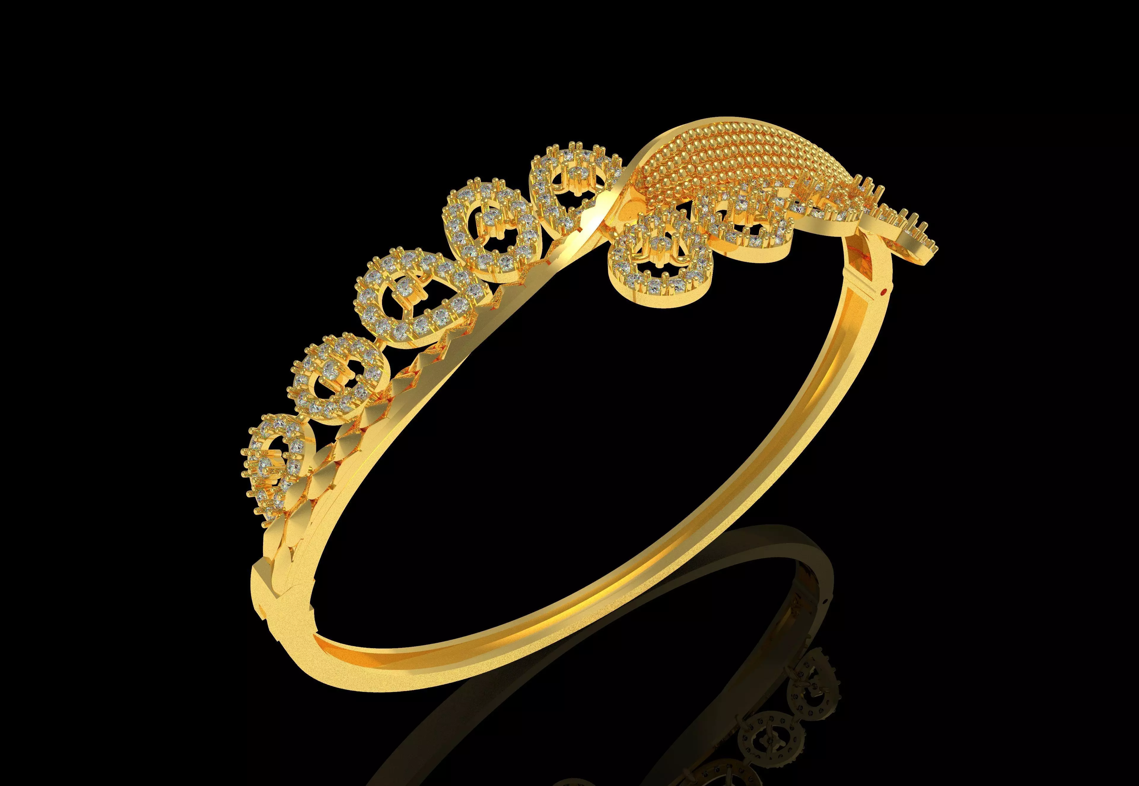 Art Deco Bracelet 14 3D print model_2