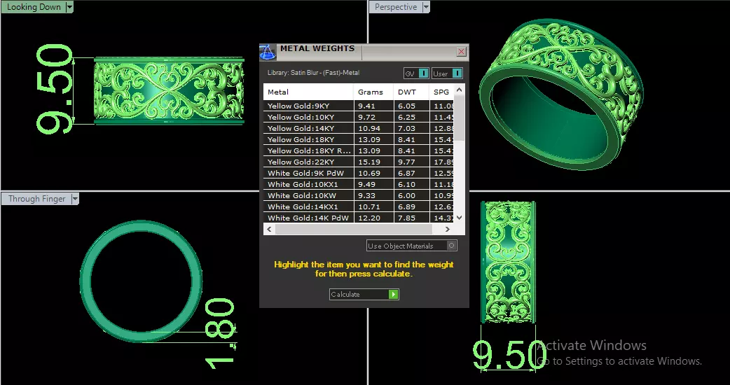 Gothic Design Curving style Ring  3D print model_3