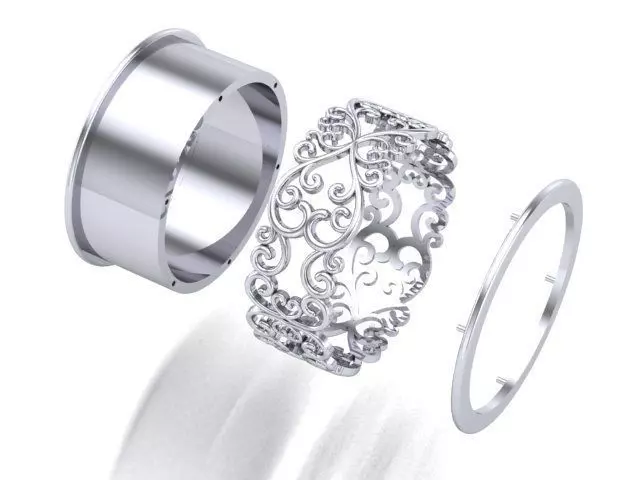 Gothic Design Curving style Ring  3D print model_1