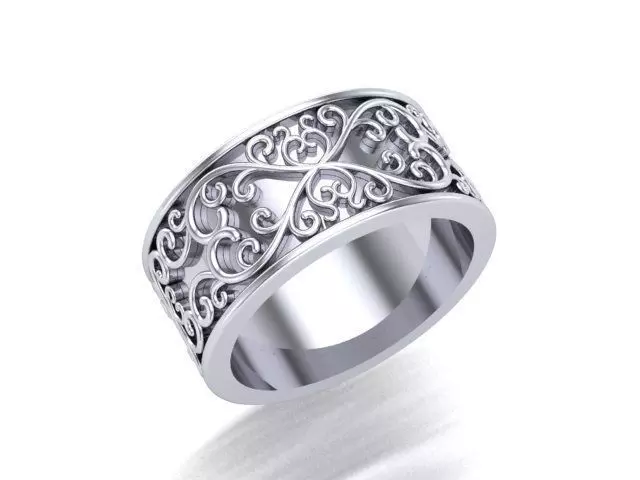 Gothic Design Curving style Ring  3D print model_0