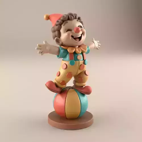 cute Clown 3D STL File for Fun Decor