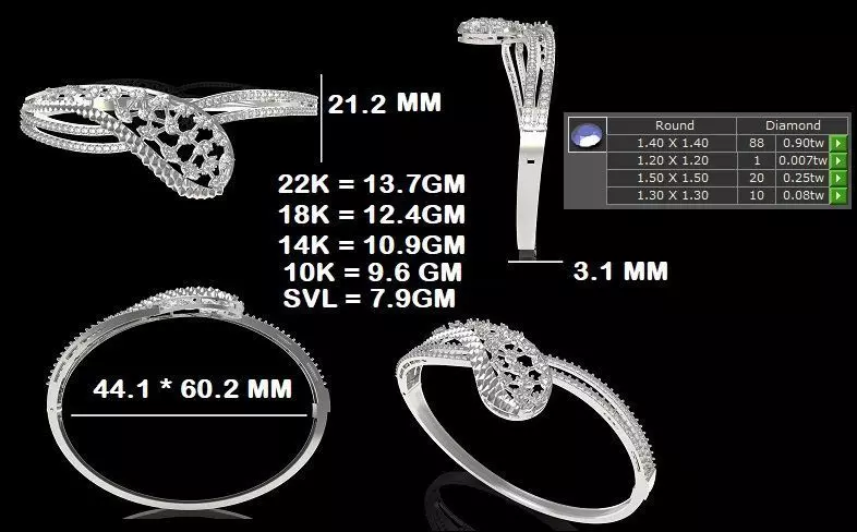 Art Deco Bracelet 15 3D print model_34