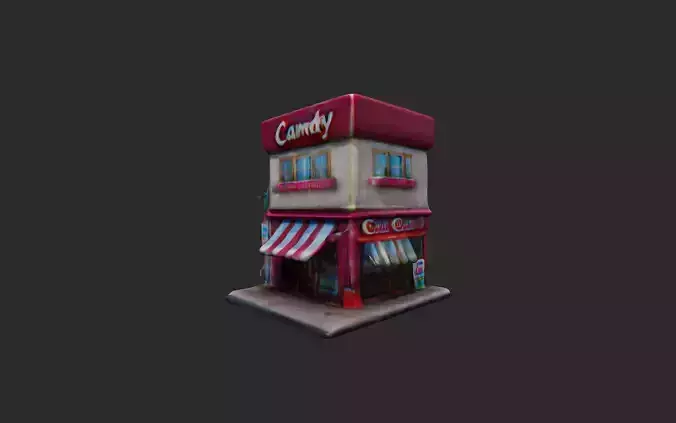 Candy Shop Building low poly