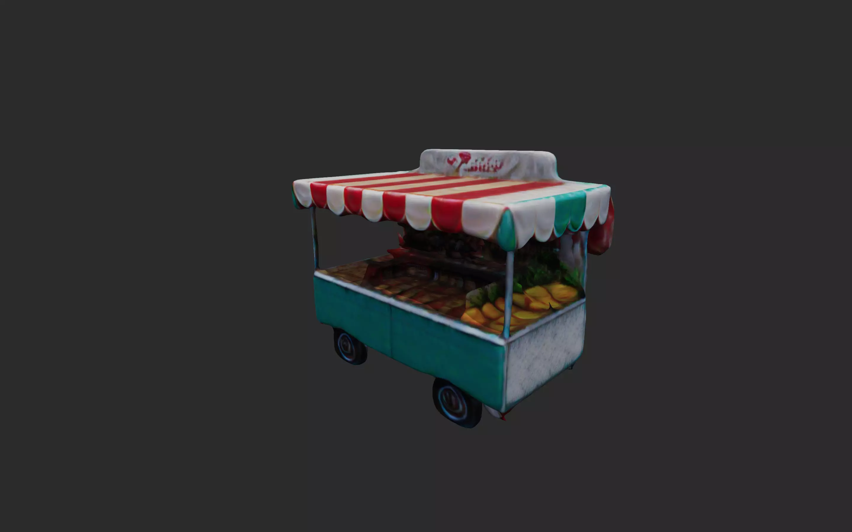 Food Stall low poly 3D model_1