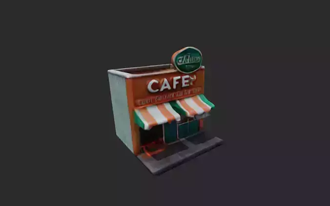 Coffe Building low poly