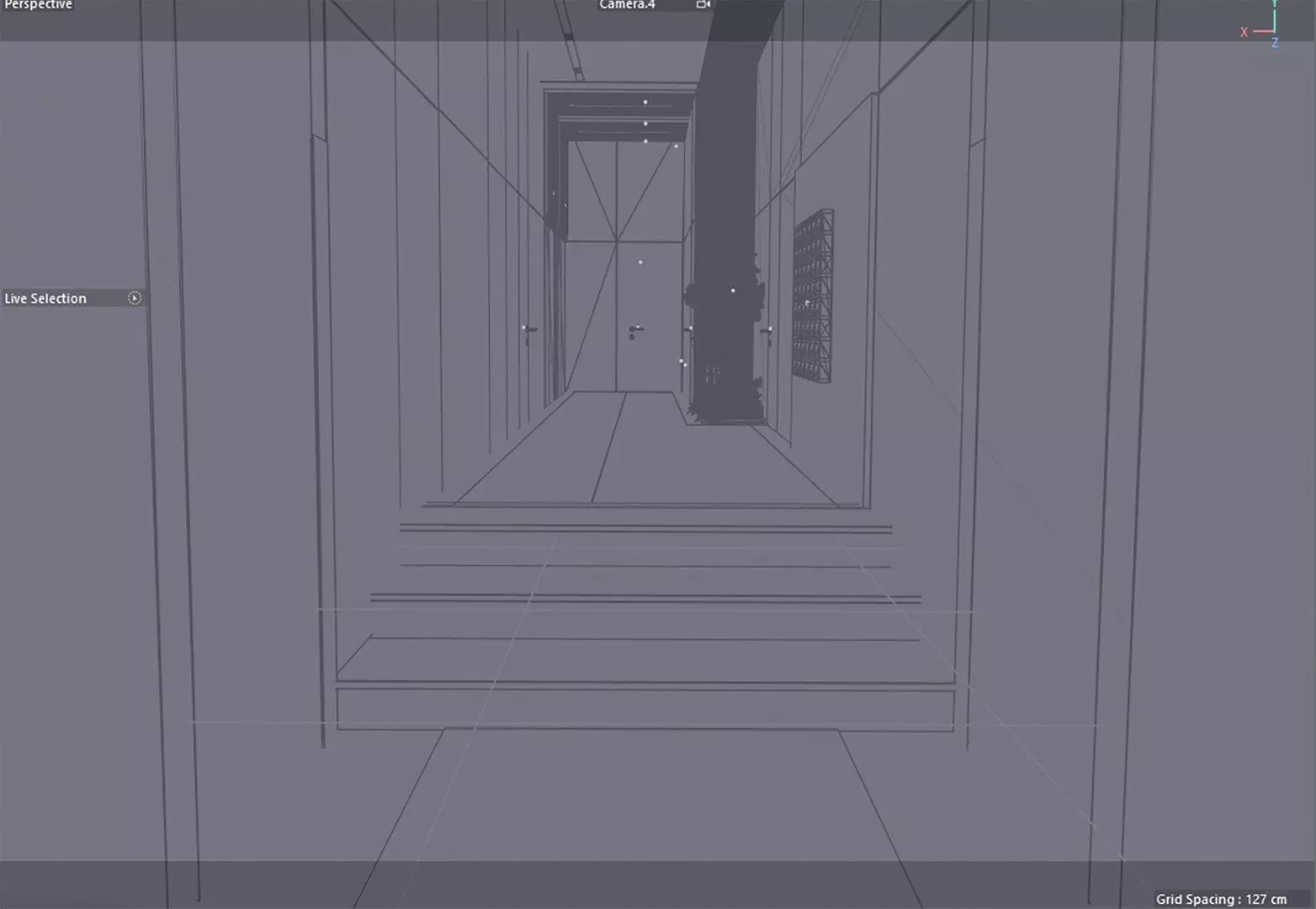 Modern Building Entrance Corridor Scene for Cinema 4D 3D model_5