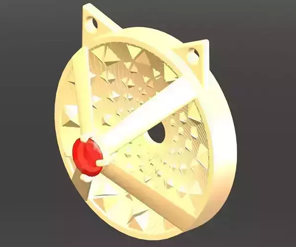 Gold Nuclear Receptor with Ruby Jewlery 3D model