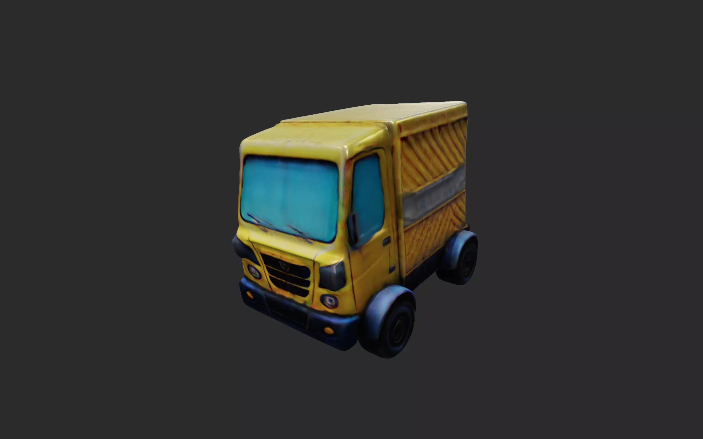 Delivery Truck low poly 3D model_3