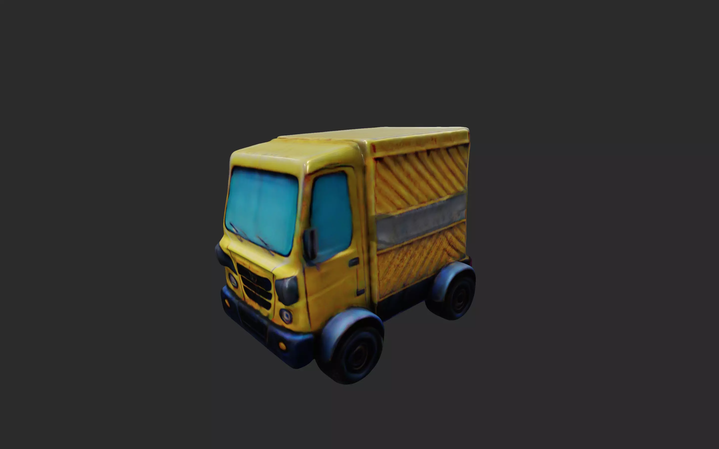 Delivery Truck low poly 3D model_0