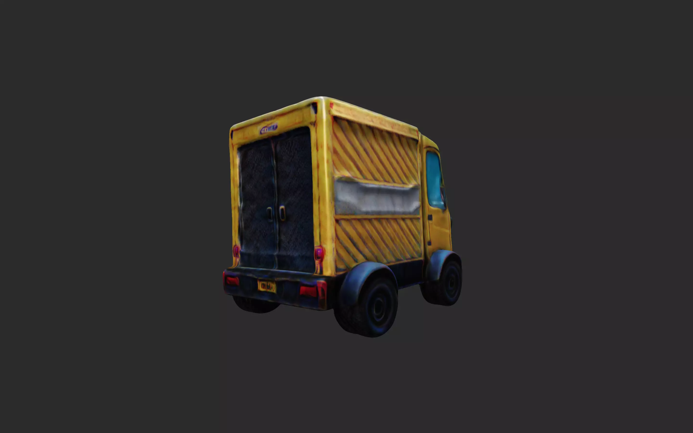 Delivery Truck low poly 3D model_1