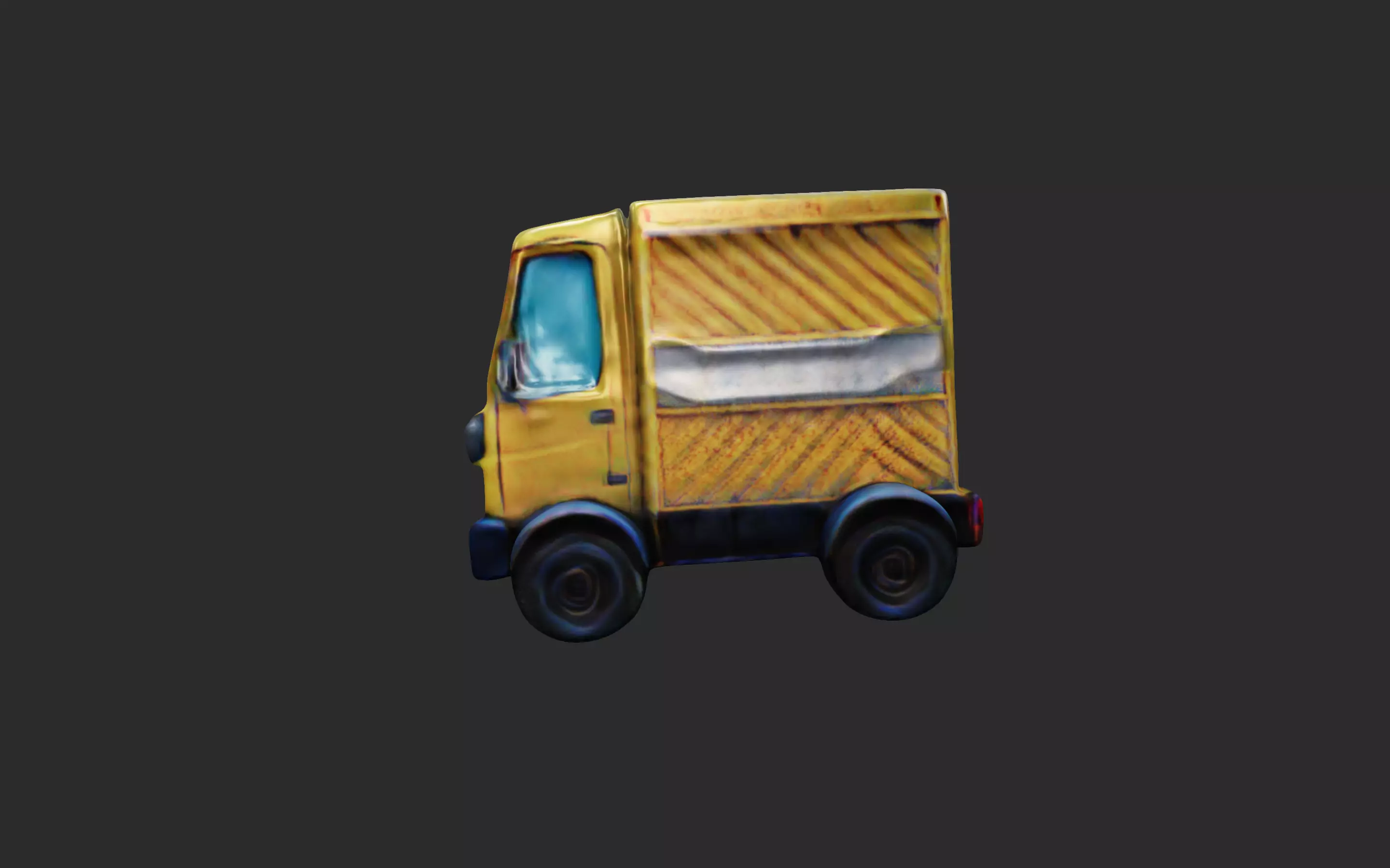 Delivery Truck low poly 3D model_2