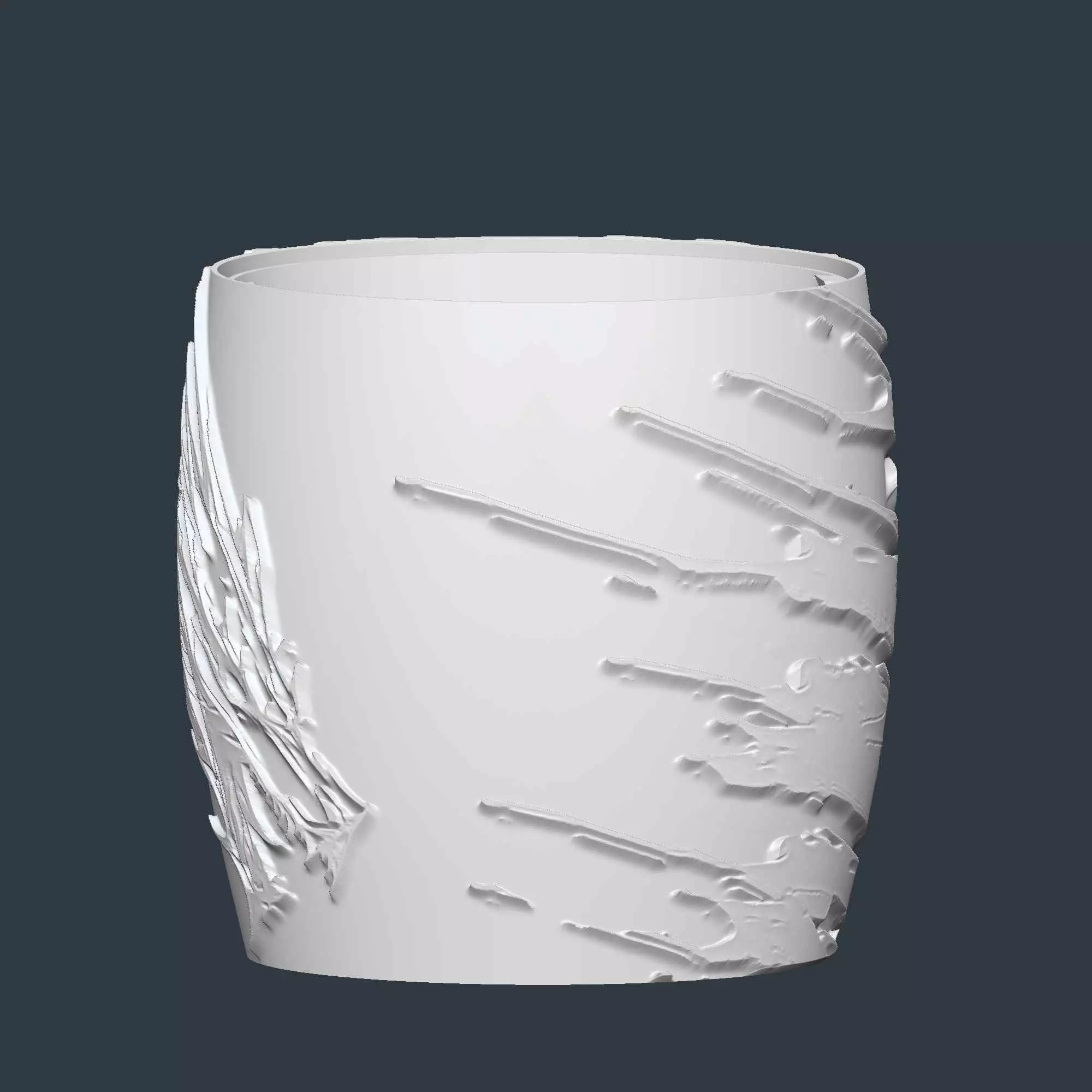 Dragon Plant Pot with Drainage No Supports Unique Garden Planter 3D print model_4